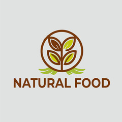 Natural food Logo design vector