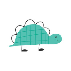 Cute dinosaur in cartoon scandinavian style. Vector illustration for a kids room. Hand drawn dino isolated on white background. Dino character. © Евгения Крупель