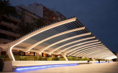 Vistalegre walk at night in the city of torrevieja, Spain