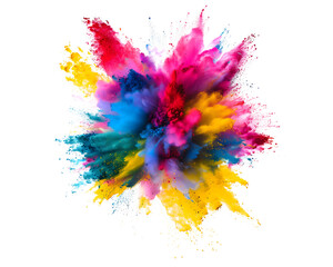 Color Explosion with Different Color Powder Exploding. Colorful Rainbow Holi Color Background with Vibrant Color Powders