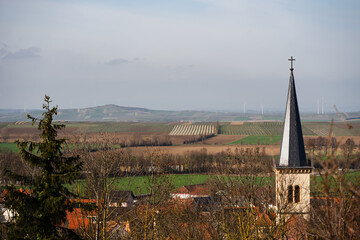 Blick zum Petersberg in Dittelsheim-Heßloch
