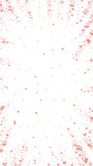 Red hearts scattered on white background.