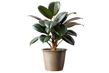 large house rubber plant on a transparent background