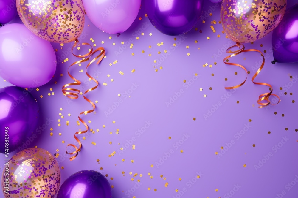 Canvas Prints balloons with confetti. background template design with helium balloons for party for birthday and a