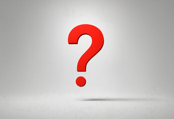 Red Question Mark on White Background, demanding attention with its bold color and distinctive shape.