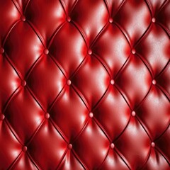 Close-Up of Red Leather Upholstery on Furniture
