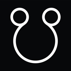 south node ketu astrology symbol. descending lunar node. zodiac, astronomy and horoscope sign. isolated vector image with black background
