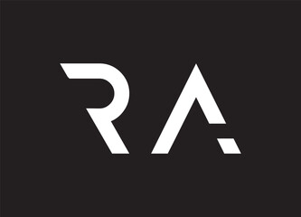 RA R A Letter Logo Design in Black Colors.