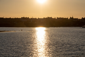 sunset over the river