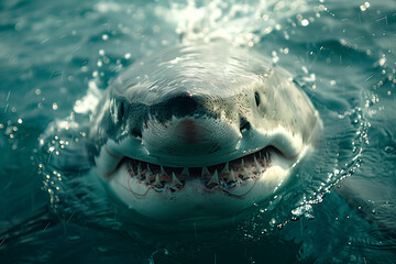 Close-Up of a Great White Shark