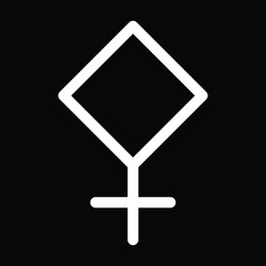 Obraz premium pallas astrology symbol. zodiac, astronomy and horoscope sign. isolated vector image in simple style with black background