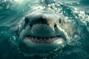 Fototapeta premium Close-Up of a Great White Shark