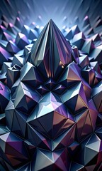 3D Render Abstract Black Crystal Background 