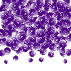 Zinc round capsules scattered randomly.