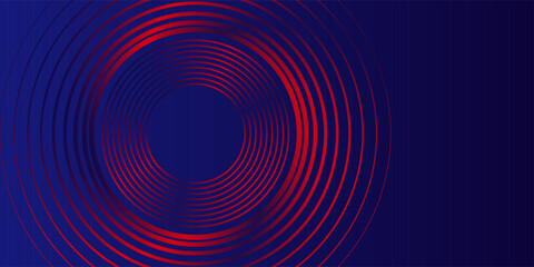Blue abstract background with blue glowing geometric lines. Modern shiny blue oval lines pattern. Curved lines. Futuristic technology concept. Suit for banner, brochure, corporate, poster, website red