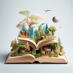 creative arrangement for world book day on wihte background Job ID: c9af7b9f-a82d-43f9-a2f4-2c86776bea32