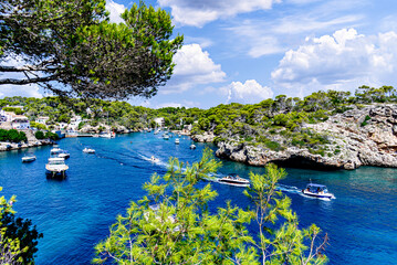 Beautiful views of Cala Figuera in Santanyi, Mallorca, Balearic Islands, Spain