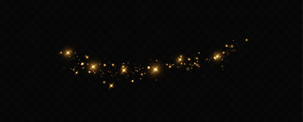 christmas light effect, sparkling magic dust particles.a trail of golden particles. A trail of stardust. Space sparkling.	