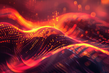close up horizontal image of abstract cybernetic waves background Generative AI
