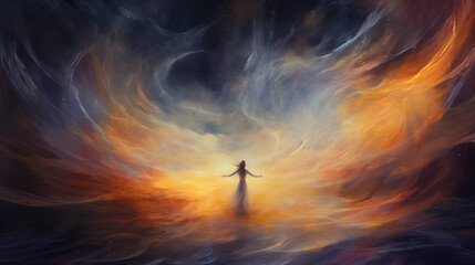 Fototapeta premium Ethereal mist swirling in cosmic dance.