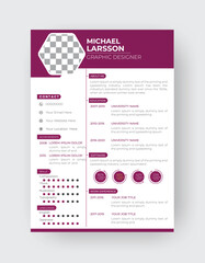 Clean Modern Resume and Cover Letter Layout Vector Template for Business Job Applications, Minimalist resume cv template,  
Resume design template, cv design, multipurpose resume design