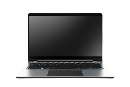 An open laptop computer is placed on top of a plain white surface, ready for use. The laptop appears to be in a stationary position, with no hands or people in sight.