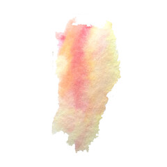 Abstract pink watercolor on white background. The color splashing in the paper. It is a hand drawn.