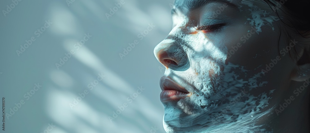 Poster the concept of facial recognition. biometrics. security systems.