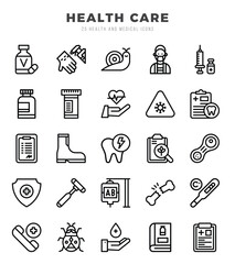 icons set. HEALTH CARE for web. app. vector illustration.