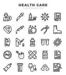 Set of HEALTH CARE icons in Lineal style. High quality Lineal Icons symbol collection.