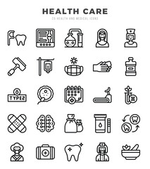HEALTH CARE icons set for website and mobile site and apps.