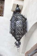 Lantern in Bran Castle in Brasov, Romania