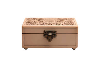 A small box with a secure lock on it, ensuring its contents are safely stored. The box appears sturdy and compact, suitable for safeguarding important items or valuables.