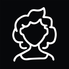 Curly hair icon. Linear vector illustration from hairdressing and barber collection. Outline curly hair icon vector.