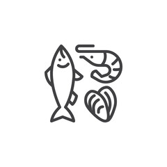 Seafood department line icon