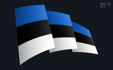 Waving Vector flag of Estonia. National flag waving symbol. Banner design element.
