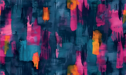 watercolor pattern Neon Night, Bold and electrifying neon colors pop against a dark background