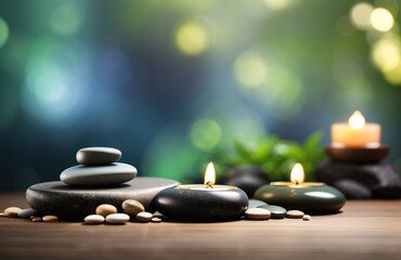 Spa with zen stone background