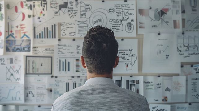 A creative interpretation of a businessman facing a strategy dilemma