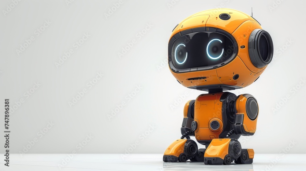 Poster robot in flat style isolated on white