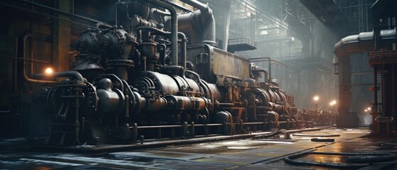 Engine working at the factory