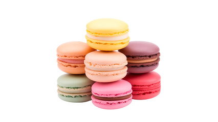Fototapeta premium Macaroon cut out. Isolated colorful macaroon on transparent background