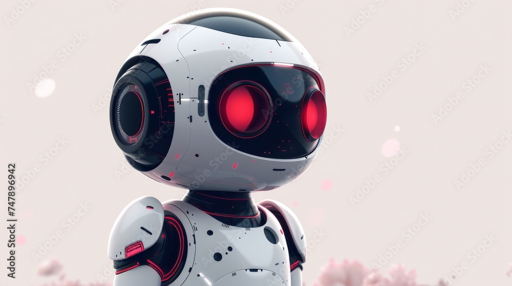 Poster robot on white. chatbot icon. bot saying hello. customer support chat bot.