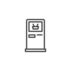 Self checkout machine line icon