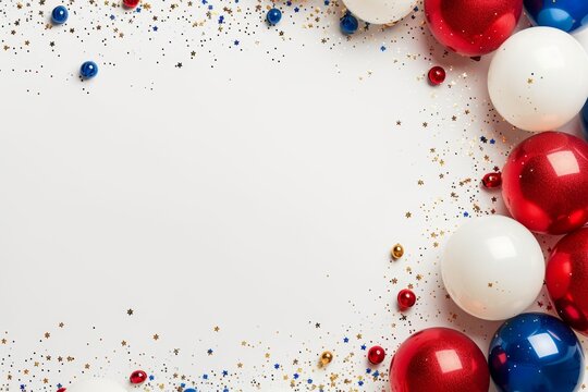 Balloons with confetti. Background template design with helium balloons for Party for Birthday and anniversary celebration, carnival. weddings and valentine's day and international women's day