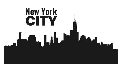 Naklejka premium New York City Skyline Silhouette on Transparent Background. Vector Illustration