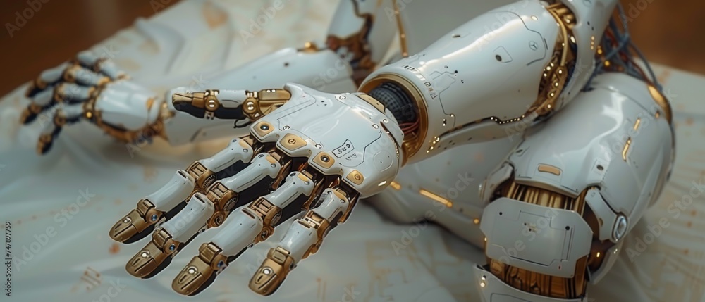 Leinwandbilder Artificial Intelligence. Robot using technology for AI, artificial intelligence. Enter command prompt for generating something.