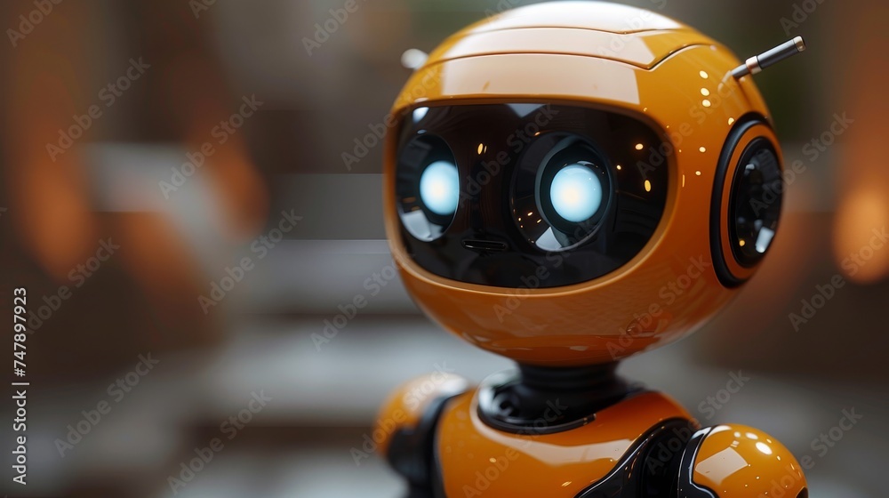 Aufkleber the chat bot is rendered in a flat flat style with a cute robot face avatar.