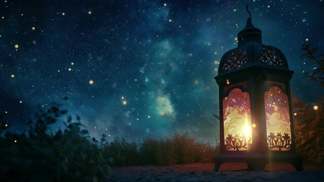 Cultural allure: Embellish backgrounds with intricate Arabic light designs, created by Generative AI