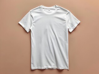White T-Shirt Mock Up on a Beige Background